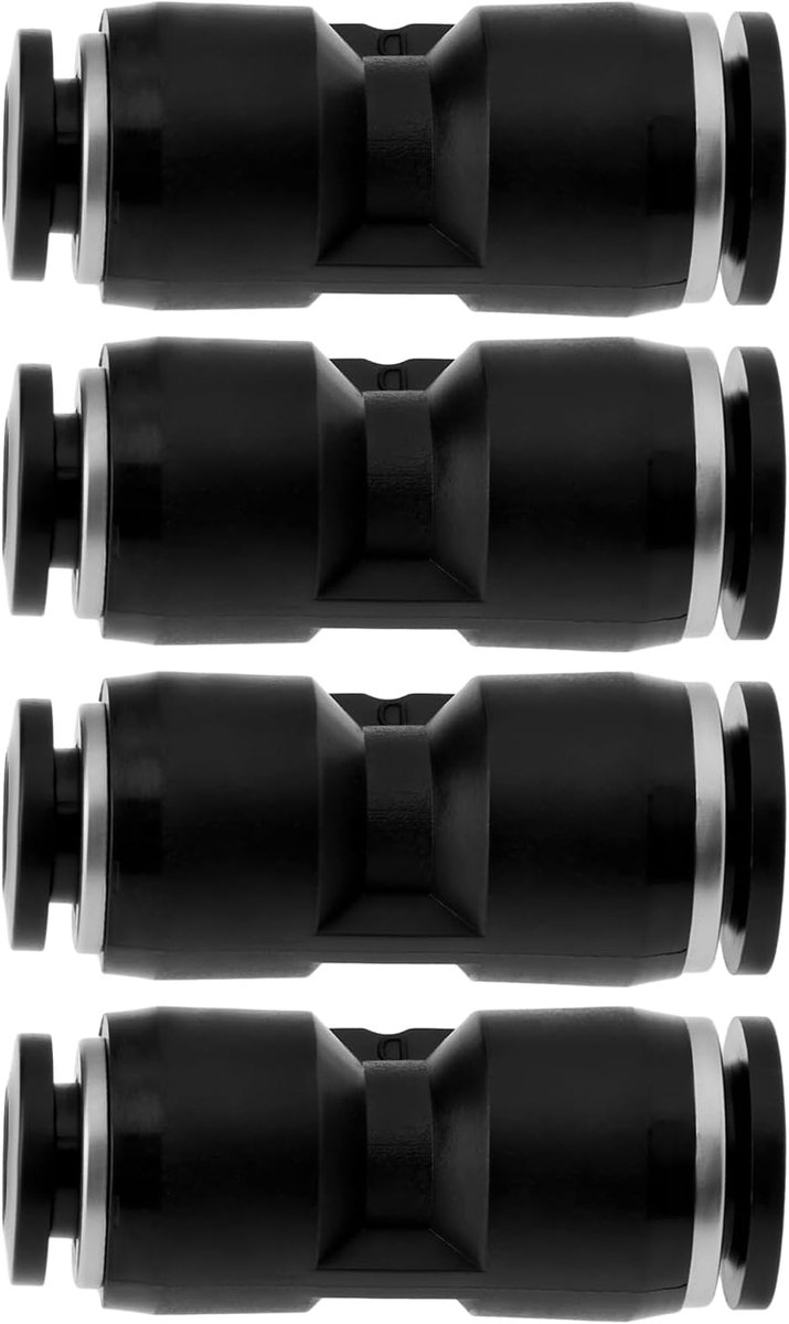 SnelShoppen - 4 Stuks 8mm naar 6mm Pipeline Diameter Reducer Snelkoppeling Adapter voor Vloeistoffen en Gassen - PBT Kunststof - 37x15.2mm