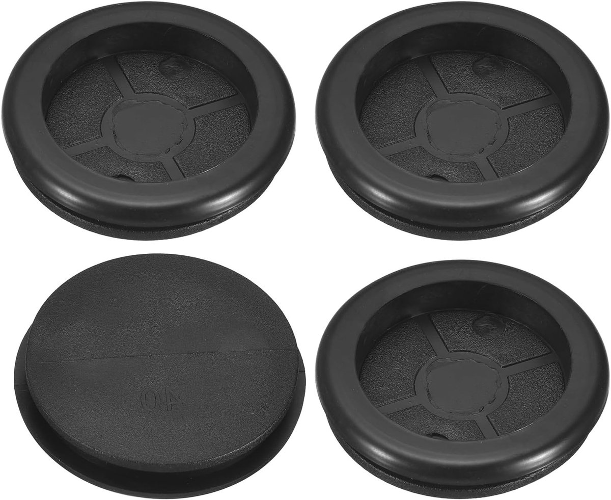 SnelShoppen - 3 Stuks Rubber Doorvoeren 3-9/16" (90mm) Boorgat, 3-3/16" (81mm) Binnenmaat, Kabelbescherming, Vlamvertragend, Zwart, Voor Elektrische B