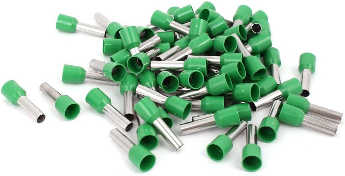 SnelShoppen - Crimpkabel Eindterminal Bootlace Ferrule Connector 80 Stuks 6mm Groen voor Elektrische Verbindingen en Klussen