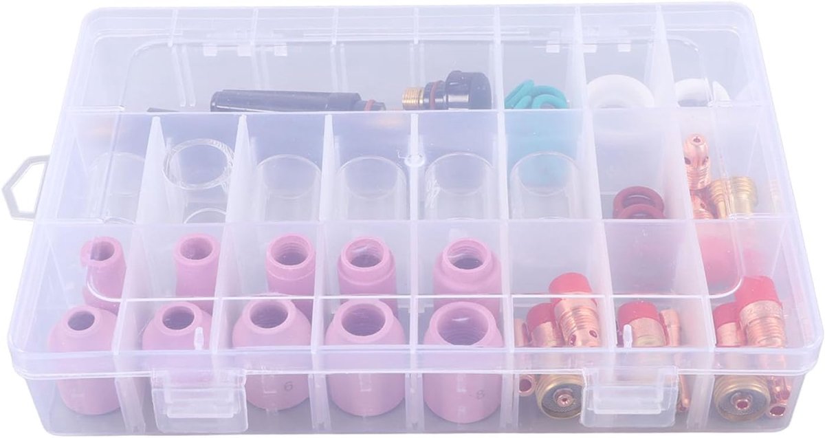Accessories for TIG Welding Torches - Standard Ceramic Mouthpiece and Glass Cup 55-Piece Set Professional WP 17 18 26 .