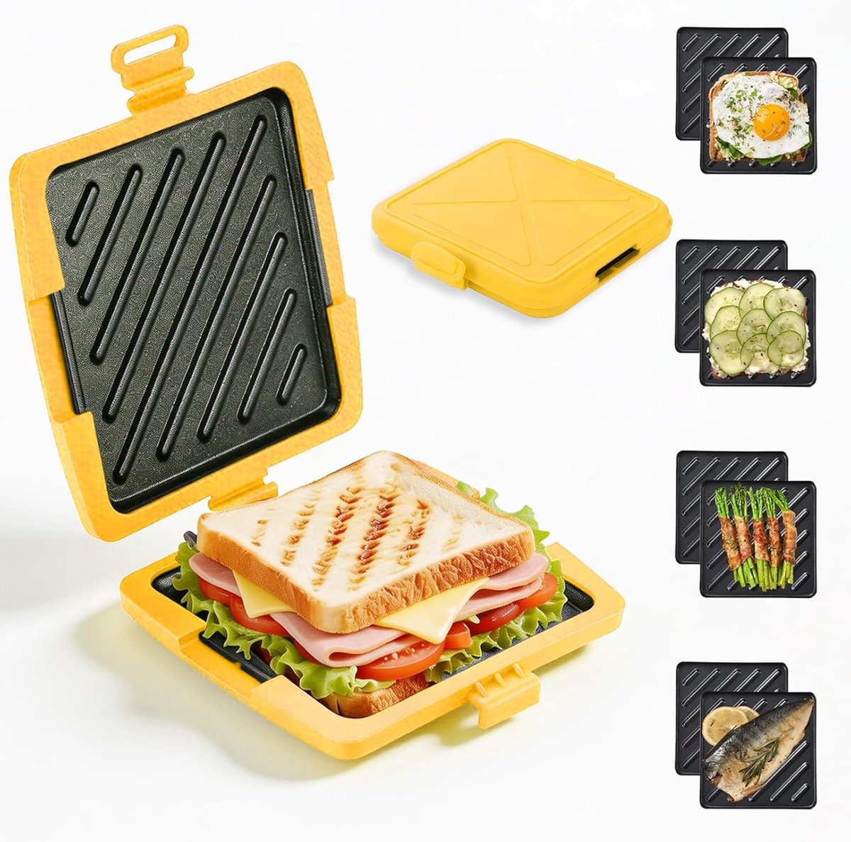 Sandwichmaker, siliconen sandwichmaker voor magnetron, draadloze anti-aanbaklaag, voor sandwiches, thuiskantoor - ShopVlot