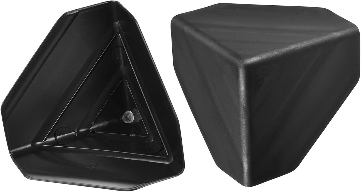 SnelShoppen - Hoekbeschermer PP Plastic 3" x 3" x 3" voor Karton, Verpakkingen Zwart Verpakking van 24 Stuks - Bescherming voor Schilderijen, Fotolijs
