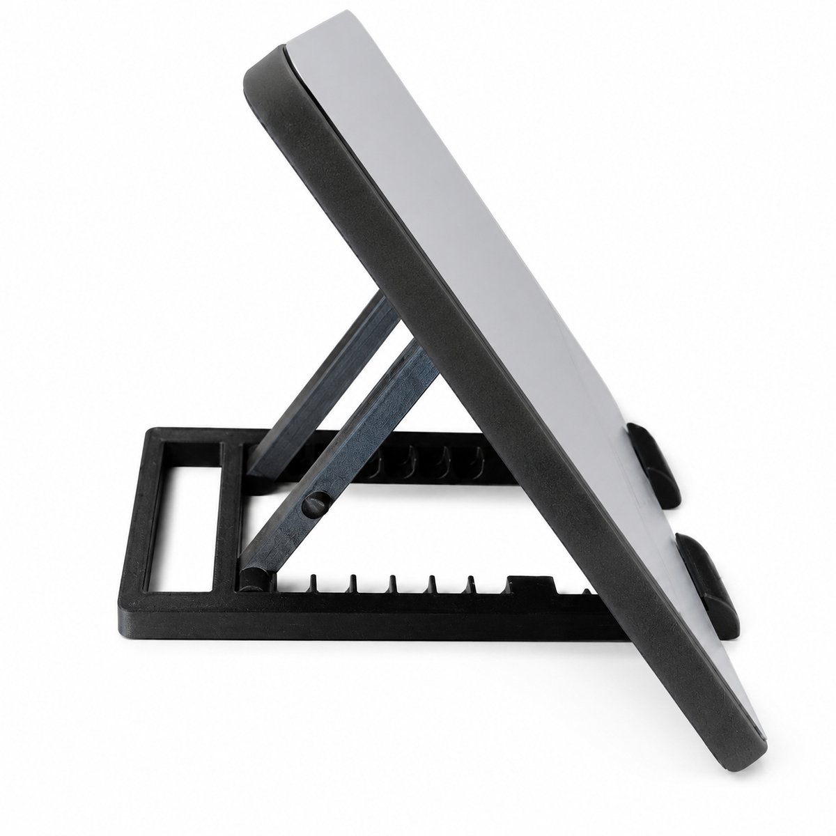 Tablet Houder - iPad Standaard - Opvouwbare Tablet Stand - Verstelbare Kijkhoek - Universele Bureauhouder - Stevige Tablet Houder - Compact Design - Zwart