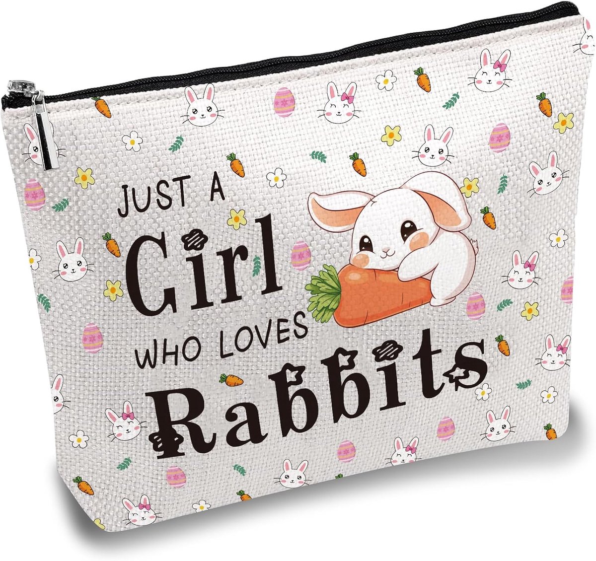 SnelShoppen - Multi-Functionele Rabbit Make-up Tas - Canvas Cosmetica Bag met Rits - Toilettas en Waszak voor Vrouwen - Perfecte Paas Geschenken 25