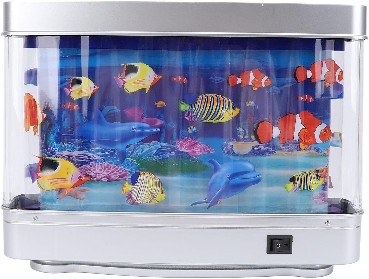 SnelShoppen - Levensecht Kunstmatig Aquarium met Bewegende Vissen USB LED Nachtlampje voor Kinderen Baby's Sensorisch Speelgoed voor Bureau