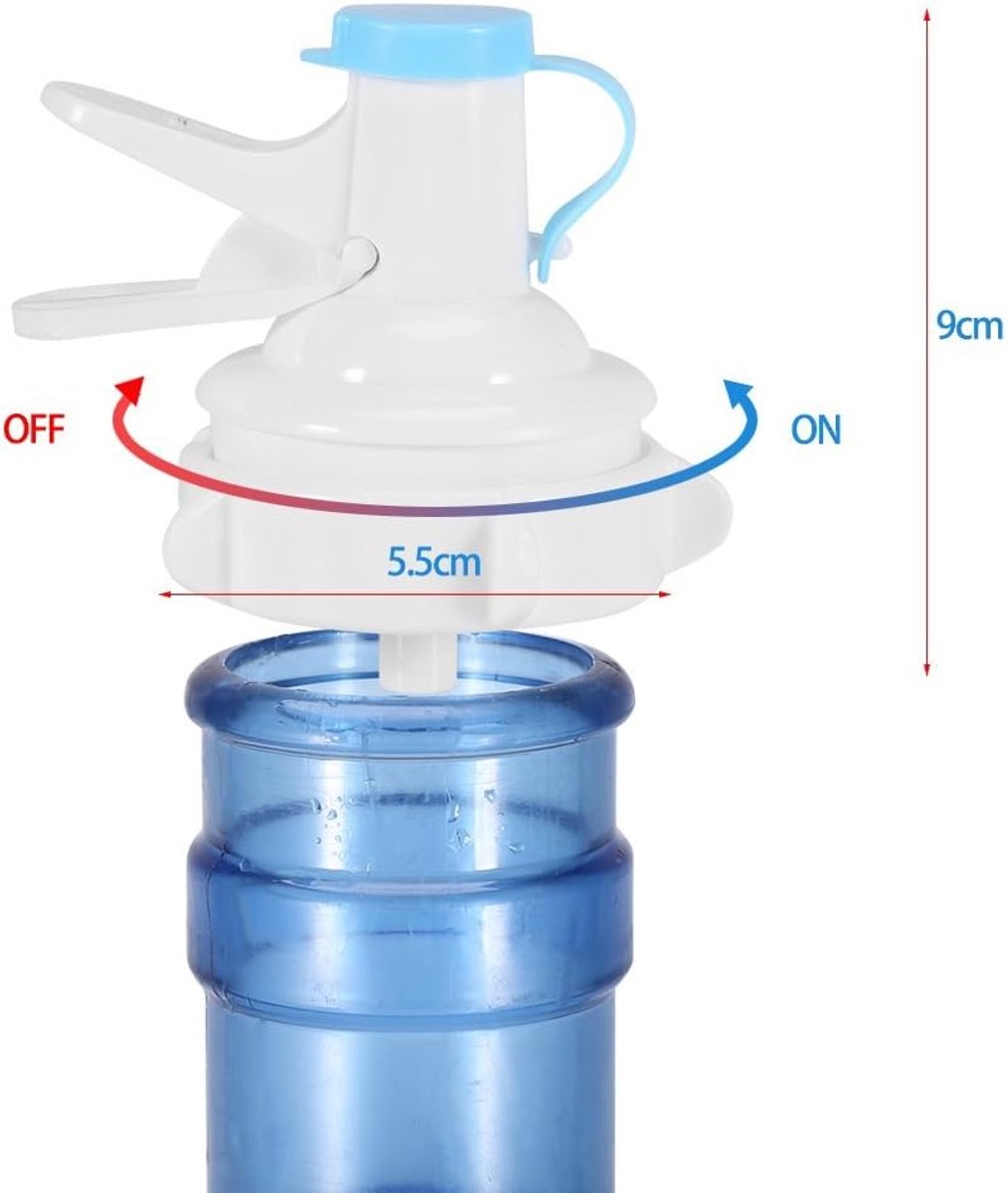 SnelShoppen - Waterfles Dispenser 5 Gallon, Herbruikbare Kraan voor Waterdispenser, Flesuitloop voor Schroefflessen (2 Stuks)