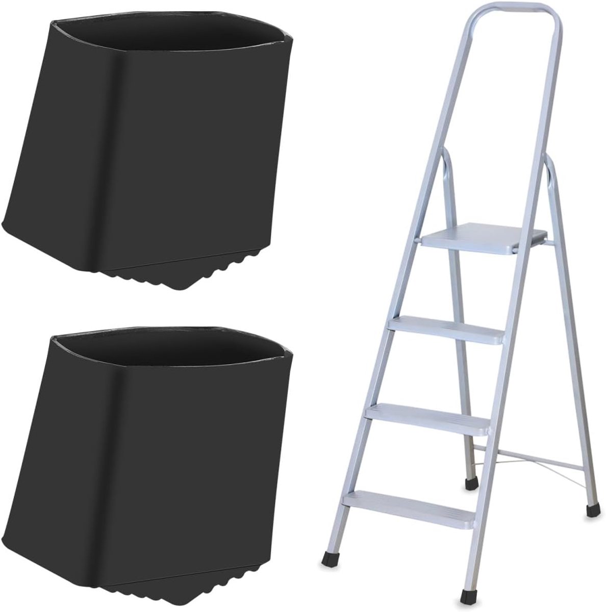 SnelShoppen - 2 Stuks Rubberen Antislipvoetjes met Vloerbeschermers voor Ladder - Stabiele Laddervoetkappen 2 x 4 cm - Eenvoudige Montage, Stil en Duu