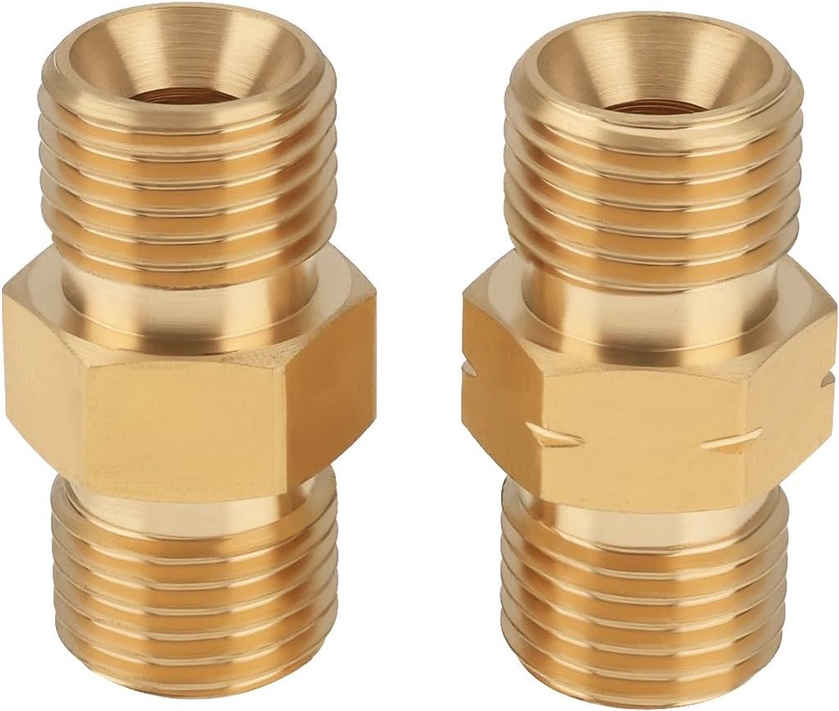 SnelShoppen - 2 Stuks 9/16"-18 Lasslang Koppeling Adapter Messing LH en RH Koppeling voor Zuurstof Acetyleen Dubbele Slang Aansluitset