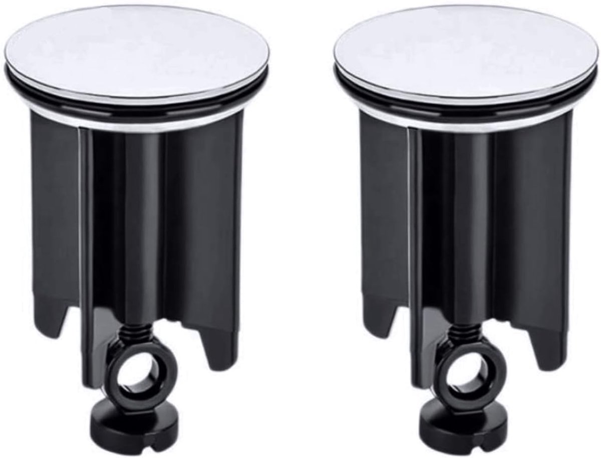 SnelShoppen - 2 Stuks 40mm Badkamer Wastafeldrain Stopper, Hoogte Verstelbare Afvoerstop, Waterdichte Afvoerstop voor Keuken en Badkamer