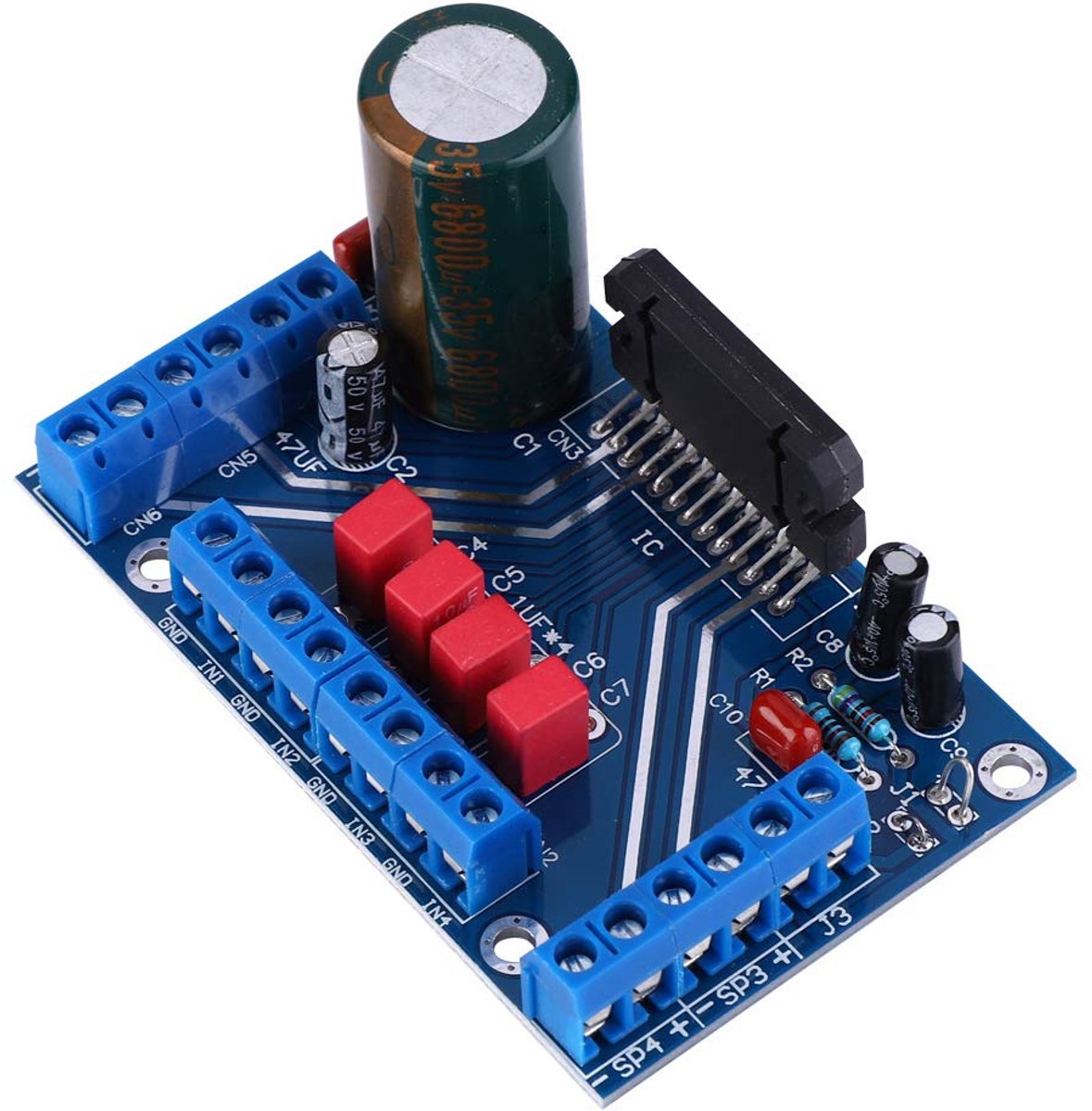 SnelShoppen - 41W Audiobevestigingsbord, TDA7388 4-Kanaals Geluidsversterker, DC 12-14.5V, Compact Voor DIY Projecten, Hoogwaardige Audio Prestaties