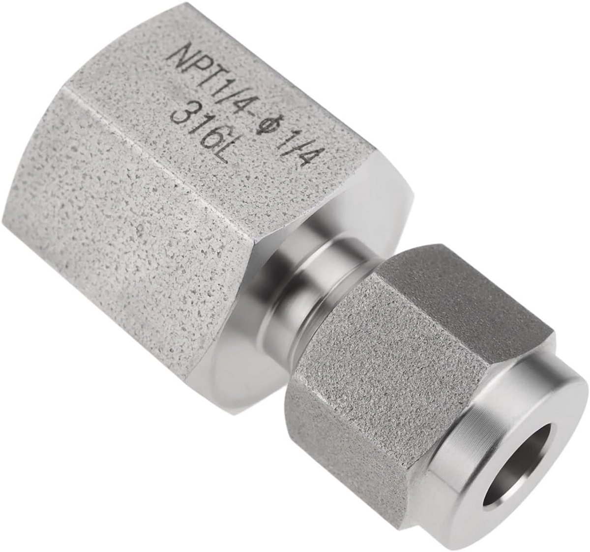 SnelShoppen - 1/4" Compressie Adapter naar 1/4" NPT Schakelaar van 316 Roestvrij Staal voor Pijpleidingen, Geschikt voor Gas, Water, Olie en Chemische
