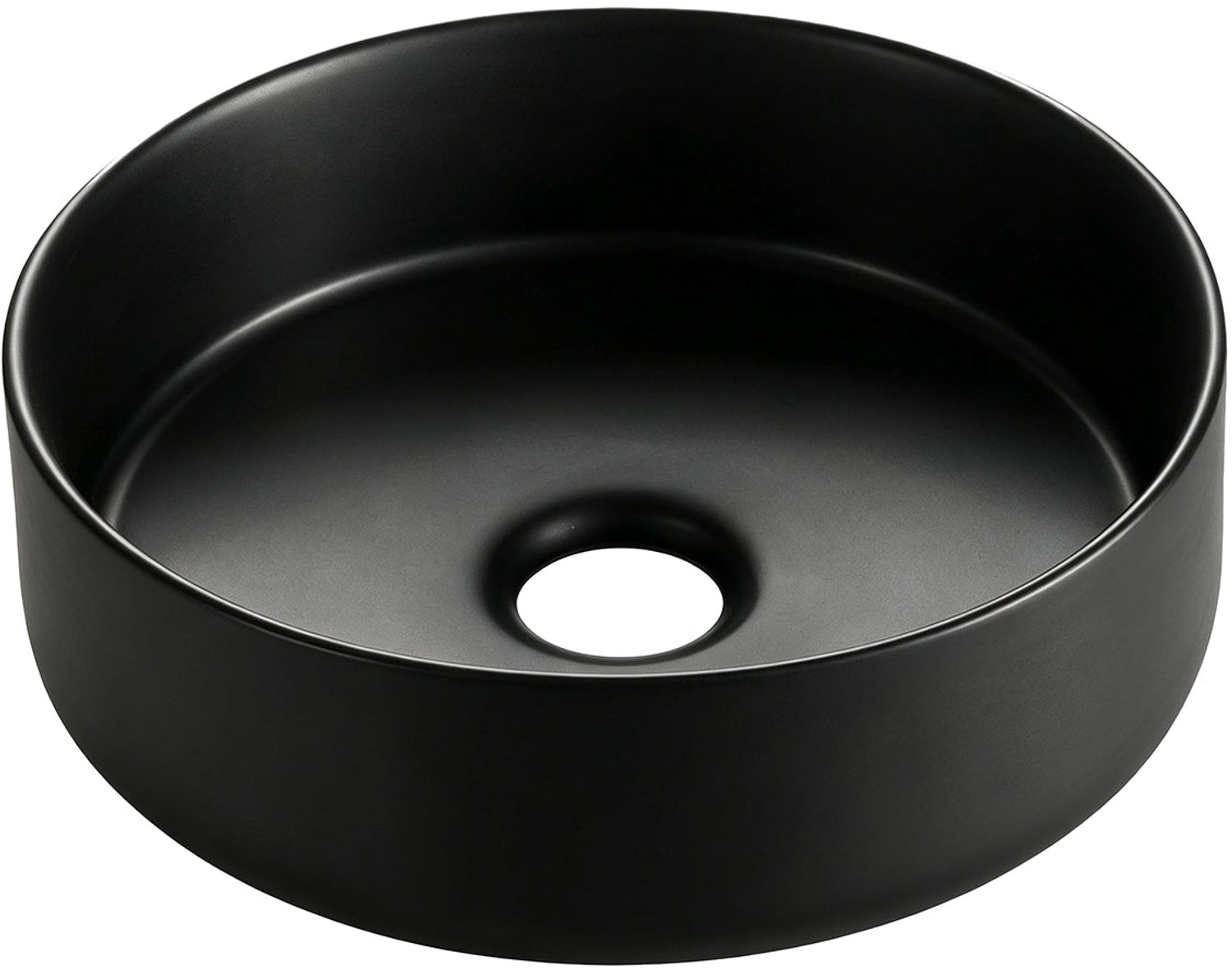 Wiesbaden Colosso Waskom Rond 36 x 12 cm - Keramiek Mat Zwart