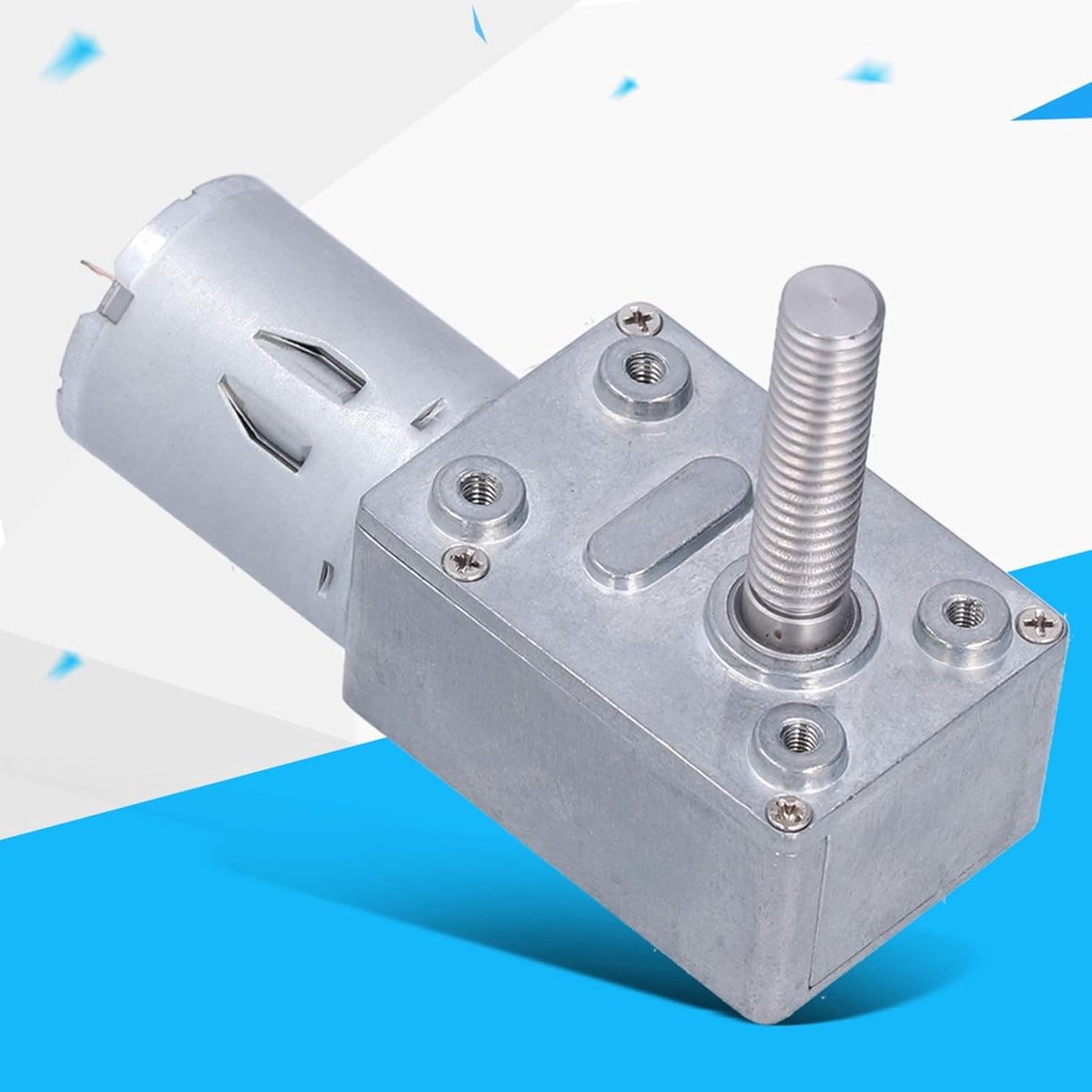 SnelShoppen - JGY-370 Industriële Wormwielmotor met M8 Schroefas, Laag Snelheids Zelfsluitende Motor DC12V 23RPM, Duurzaam en Betrouwbaar