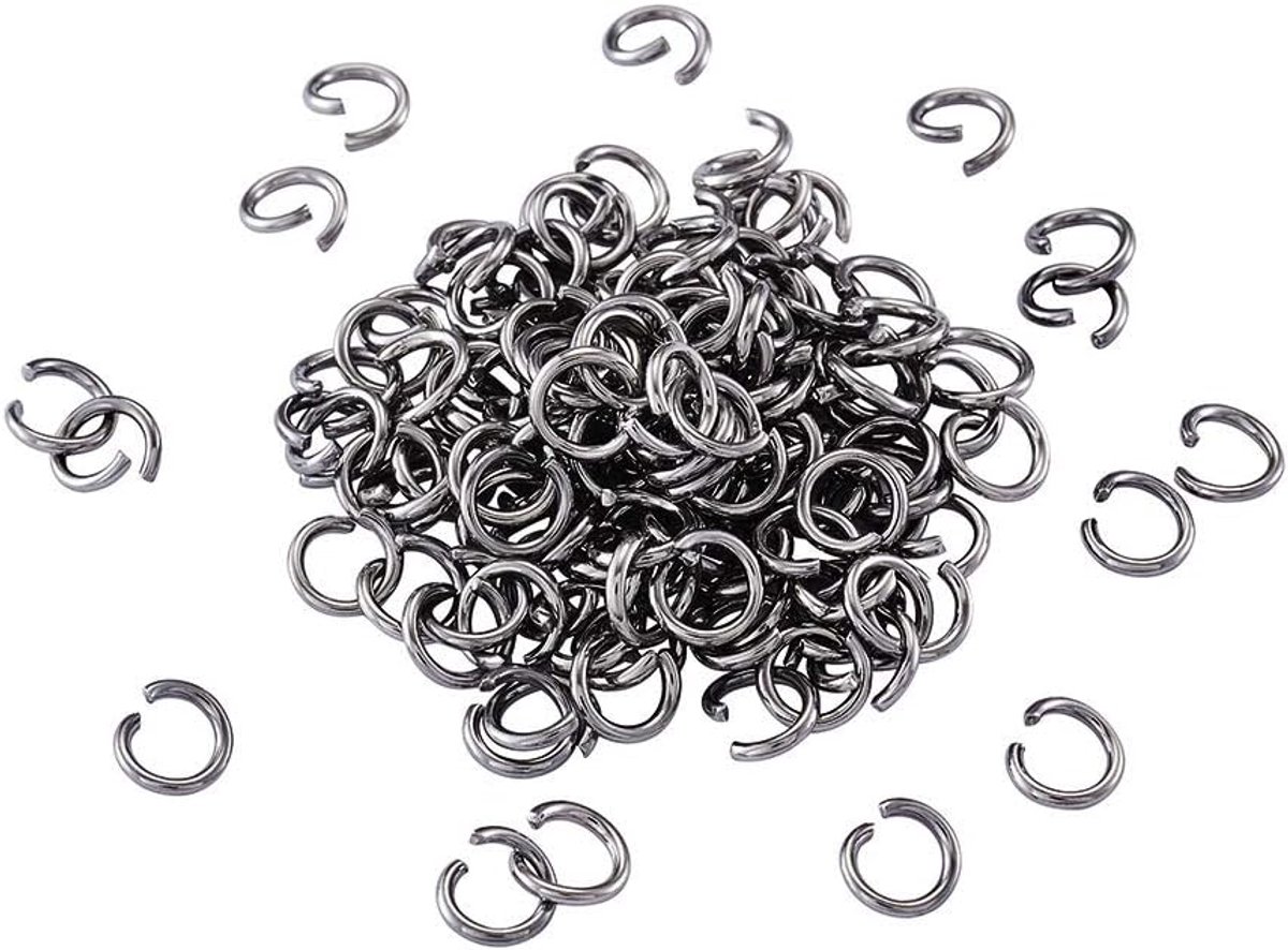 SnelShoppen - 1000pcs RVS Open Jump Rings 6mm 18 Gauge Metalen Sluitringen voor Sieraden Maken - Duurzaam, Lichtgewicht en Corrosiebestendig