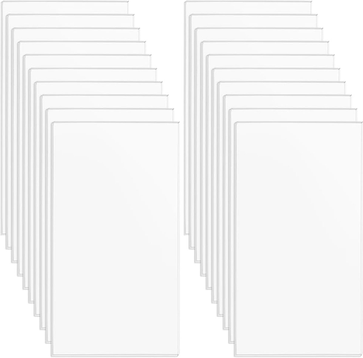 SnelShoppen - 20 Stuks Rectangulaire Acrylpanelen, 3mm Dikte, Transparante Acrylplaten 90 x 50mm voor Fotolijsten, Tafelbladen, Kalligrafie en Schilde