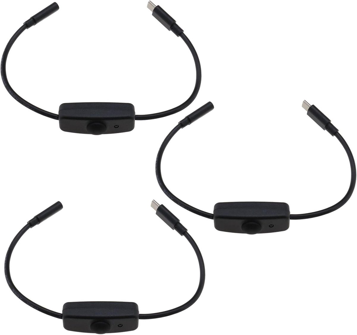 Type-C schakelkabel 28cm - met aan/uit knop - voor telefoons en lampen - eenvoudig in gebruik - ShopVlot