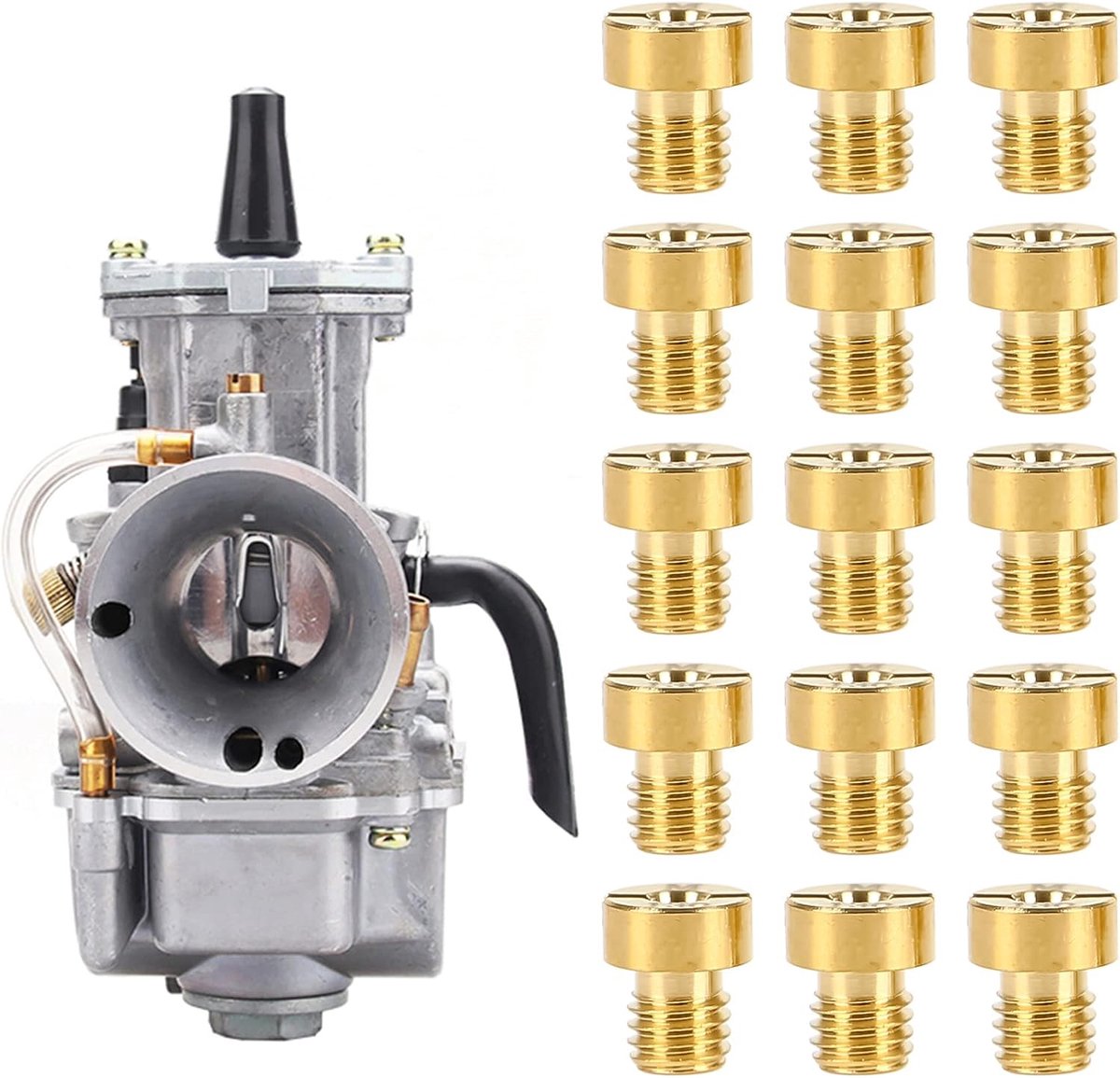 SnelShoppen - 15-delige Carburetor Main Nozzles Set M5 88-150 voor Scooter Motor Shift Moped PWK Jets - Hoogwaardige Metaal Jets Set - 88 90 95 98 100