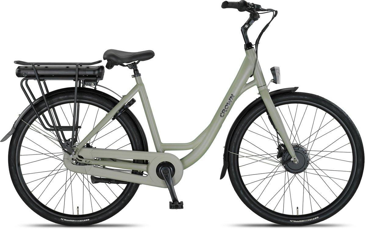 Crown Sydney - Elektrische Damesfiets - Elektrische Stadsfiets - 7 versnellingen - 28 inch - 52 cm - French Grey