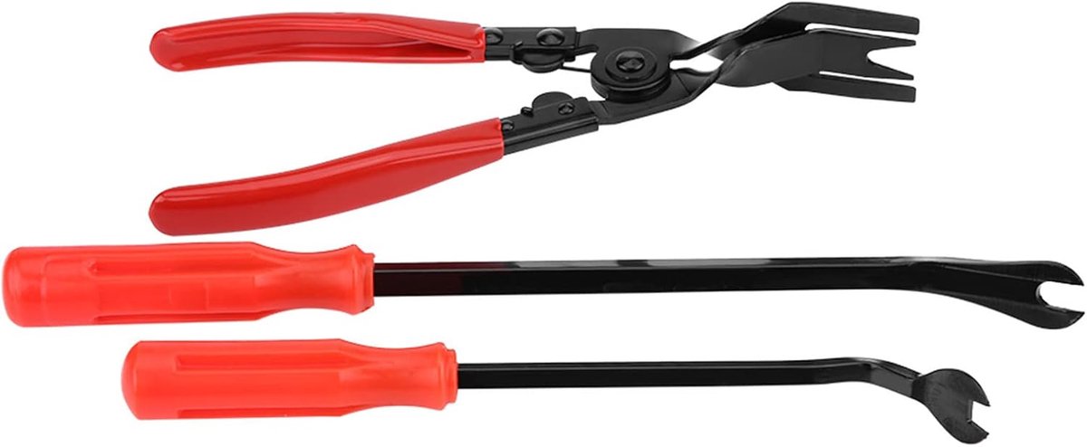 SnelShoppen - 3-delige deurklemmen en clips verwijdertoolset - Verwijderingsgereedschap voor autodeuren, bekleding en panelen - Stevige constructie, e