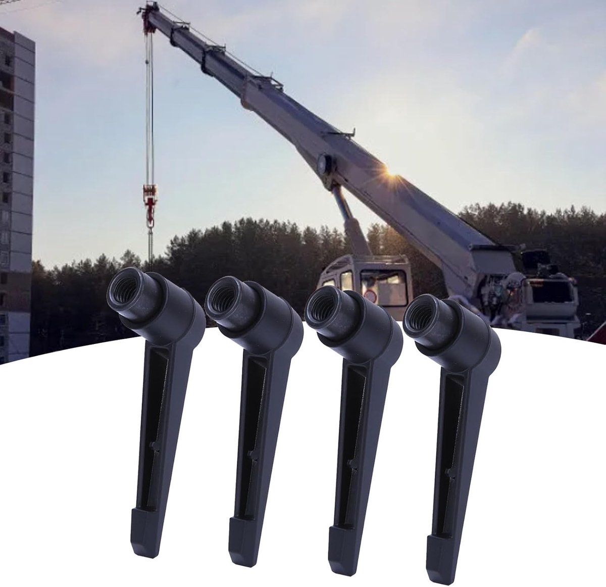SnelShoppen - 4 Stuks Metaal Machine Knoppen met Verstelbare Handvatdraad voor M4 M5 M6 M8 M10 M12 Universele Aanpassing - Roestvrij Staal, Duurzaam e