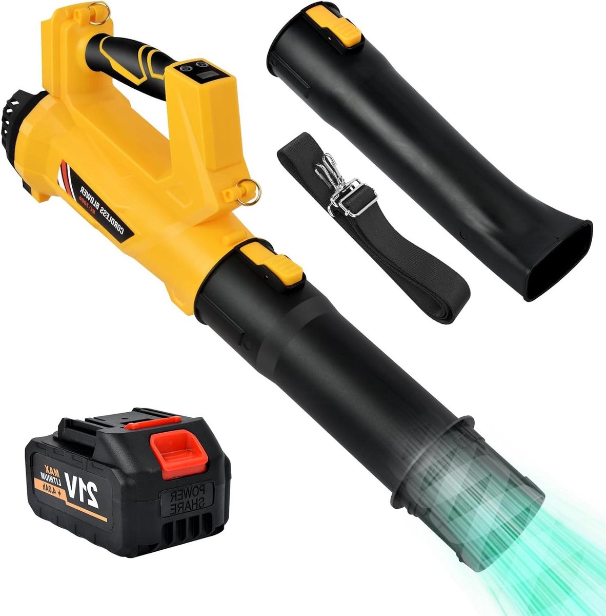 Accu Bladblazer - Draadloos Krachtig - Tuin Schoonmaken - 6 Snelheden LCD - 21 Volt - Zwart