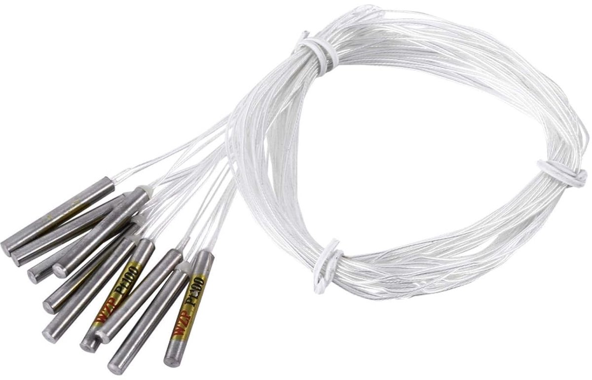 SnelShoppen - 10 Stuks PT100 Platinum Temperatuur Sensoren - Drie Draad Temperatuur Probes - Waterdicht, Hoge Nauwkeurigheid, Breed Temperatuurbereik