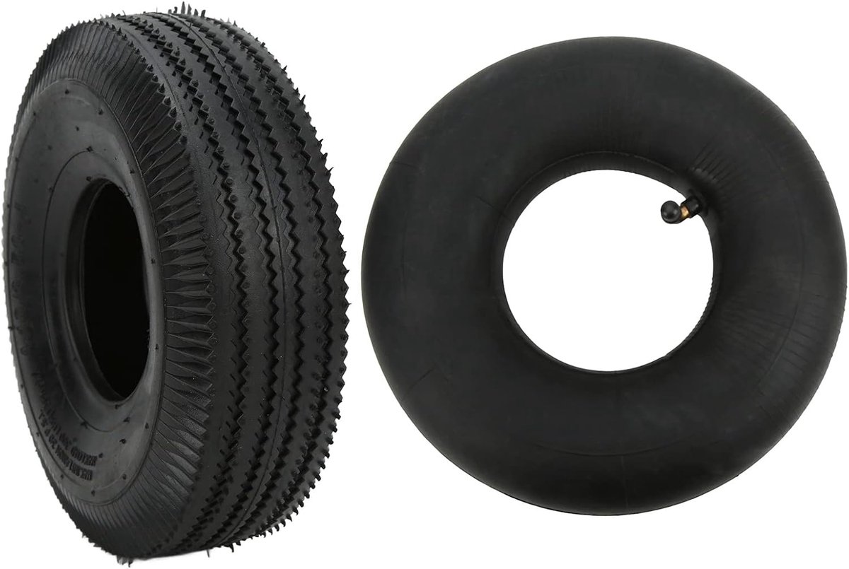 SnelShoppen - 4.10-3.50-4 Binnenband en Buitentire Set voor Elektrische Driewielers en Trolleys - Dikke Rubber, Eenvoudig te Monteren, Tuin en Buiteng
