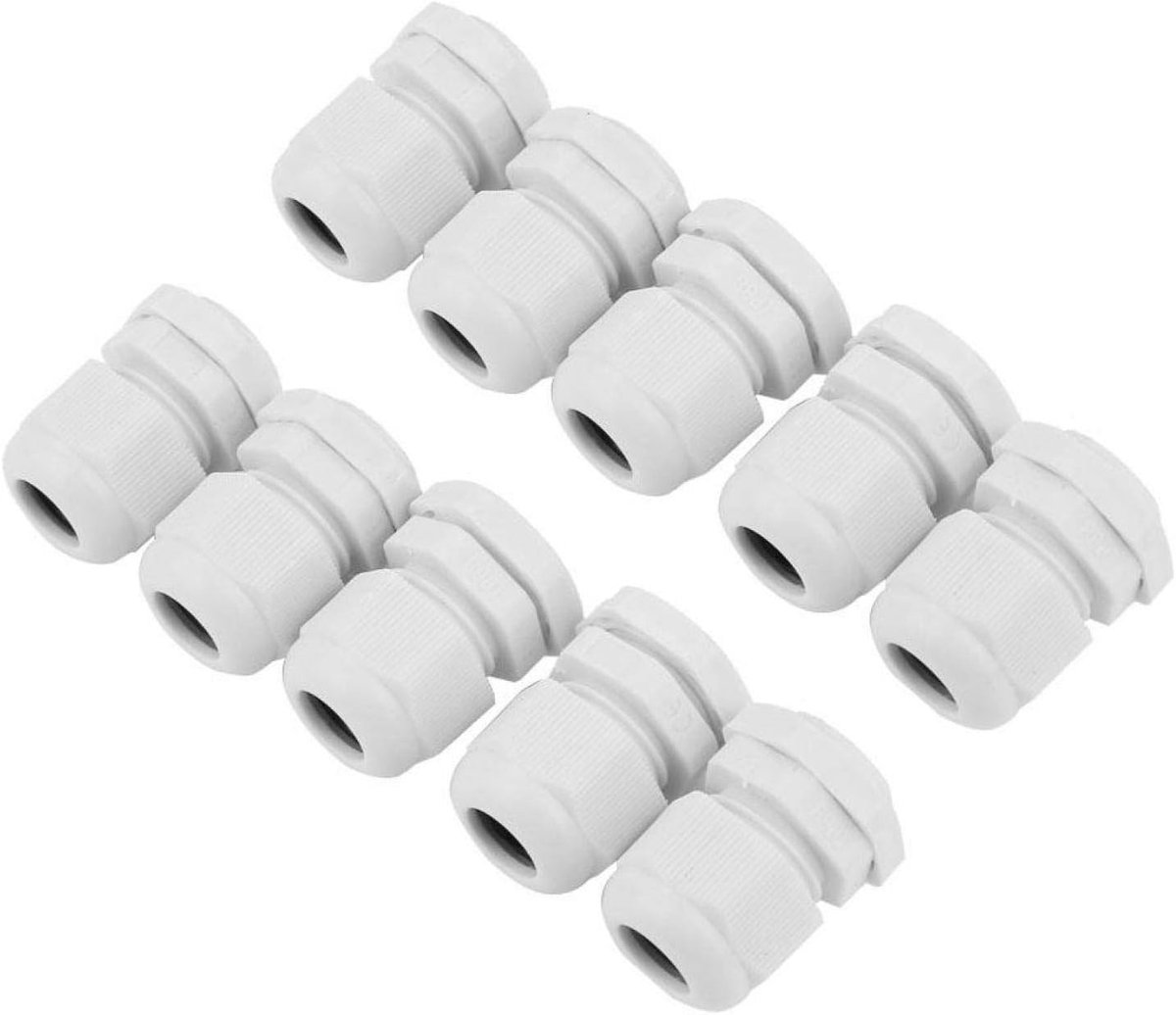 Image of 10pcs nylon cable waterproof connector, white nylon plastic cable gland suitable for electrical appliances(PG11(10pcs)) - ShopVlot