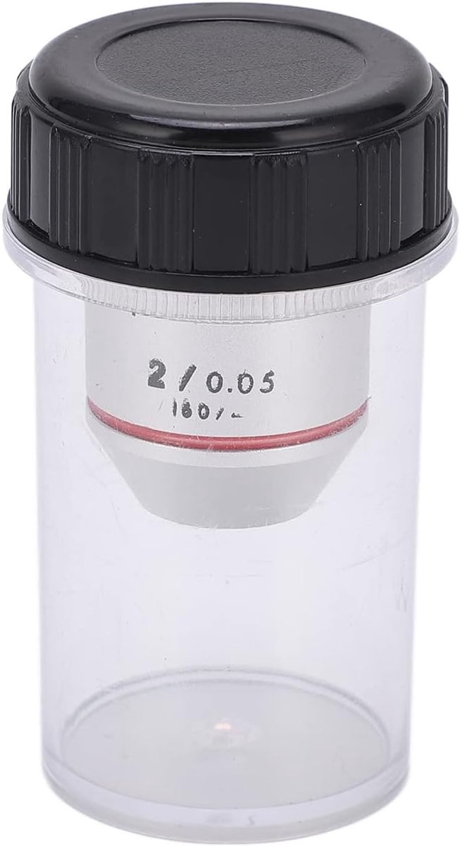 SnelShoppen - Microscoop Objectief 2x Achromatisch Lens, Laag Vergroting RMS Draad 20.2mm, Voor Biologische Microscoop, Hoogwaardige Koper, Heldere Be