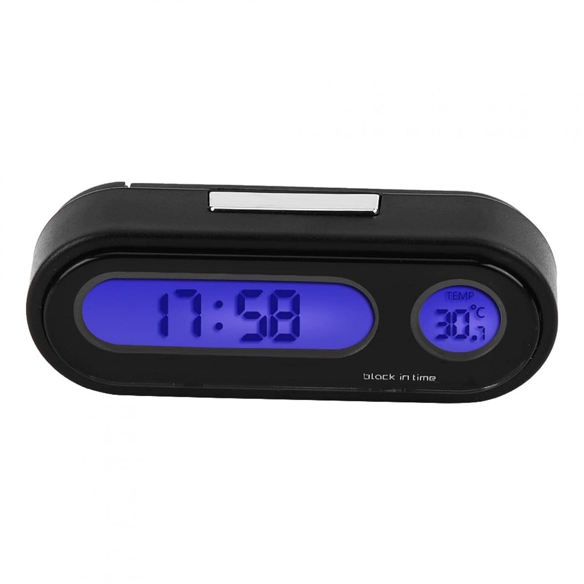 SnelShoppen - 2 in 1 Auto Digitale Klok Mini Elektronische Horloge LED Klok Thermometer Voltmeter Voor Auto Dashboard Decoratie Voor Thuis Bureau