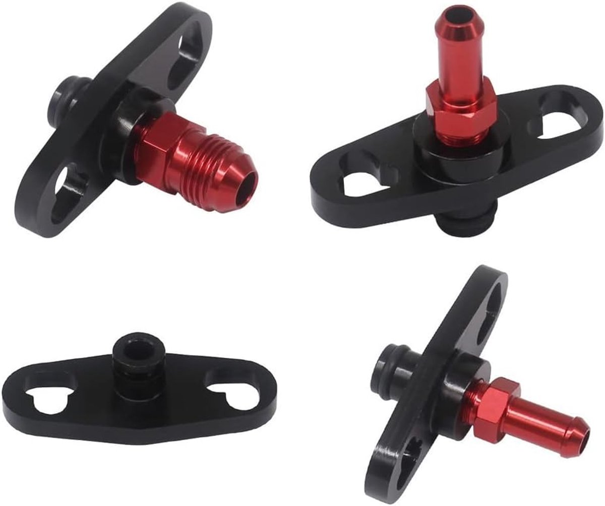 SnelShoppen - Car Fuel Rail Adapter Kit - Brandstofrail Drukregelaar Adapter met Fittingen - Perfecte Passend voor GSR Brandstofrail - 1 Adapter en 2