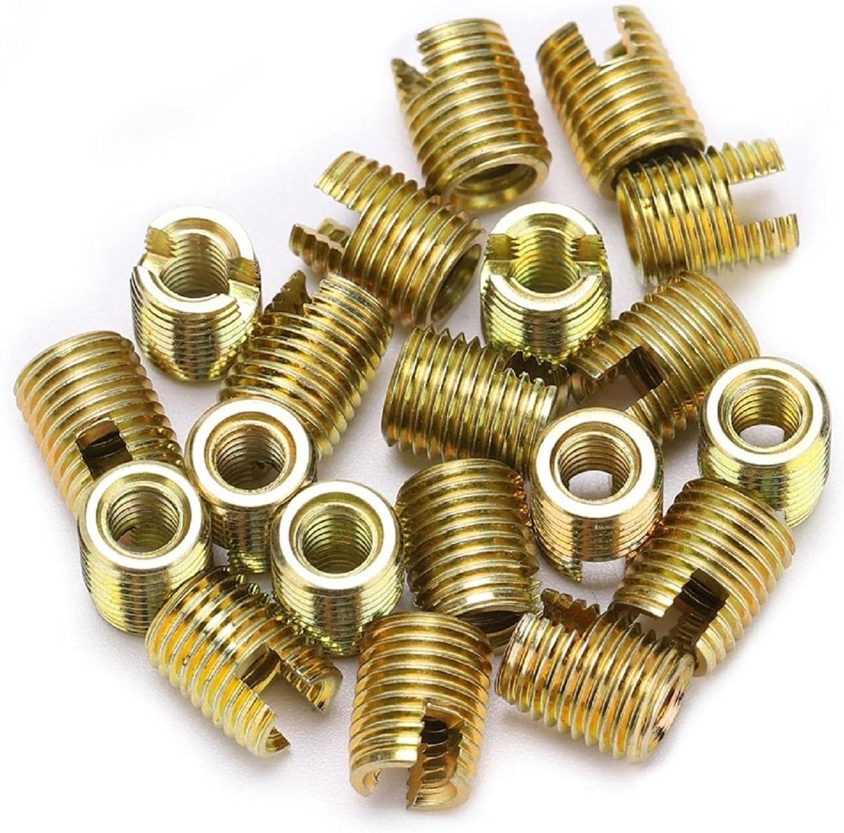 SnelShoppen - Self Tapping Carbon Steel Inserts M2 M3 M4 M5 M6 M8 M10 M12 Draadinsert Accessoires 20 Stuks Hoogwaardige Carbogesteel