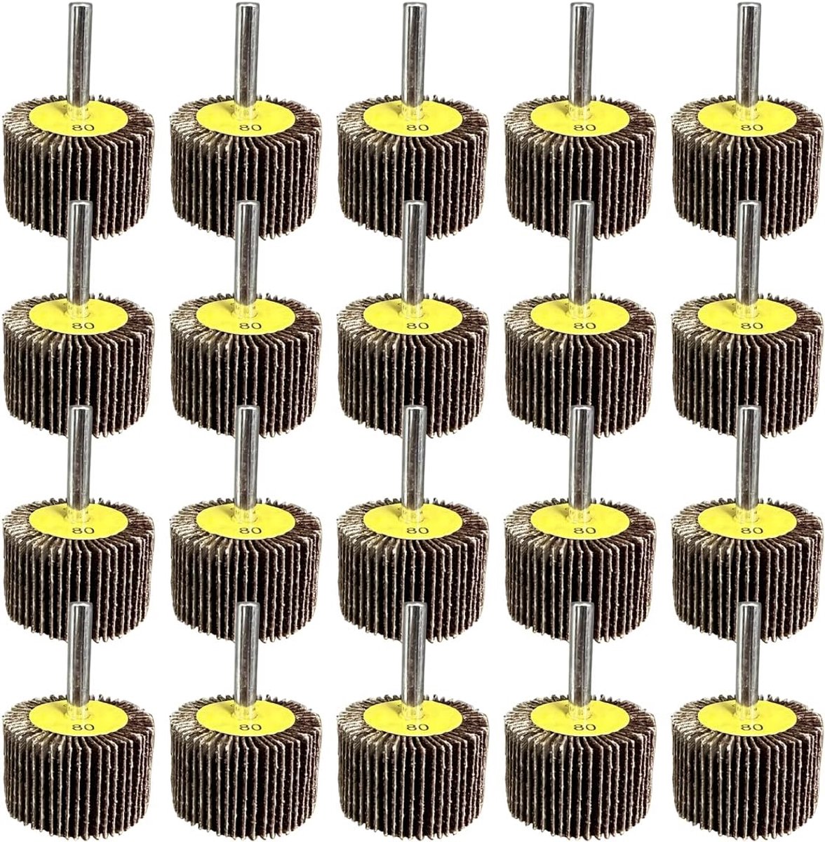 SnelShoppen - Fan mill 40x25x6MM grit 80 - 20 stuks slijpwielen voor metaal, hout en verf - Geschikt voor elektrische gereedschappen en draaibanken