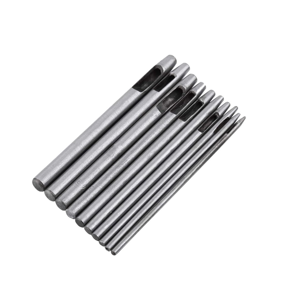 SnelShoppen - 10-delige Leren Holle Ponsset 0.5-5mm, Gatenpons Gereedschap voor Leren Horlogeband, Riem, Canvas en Papier