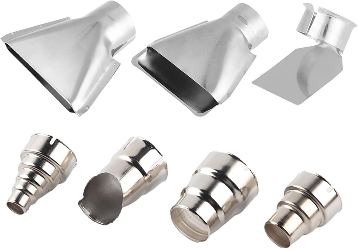 SnelShoppen - 7-delige 35mm Hittepistool Mondstuk Set voor 1500-2000W Hittepistool, RVS, Duurzaam, Ideaal voor Hobby en Klussen