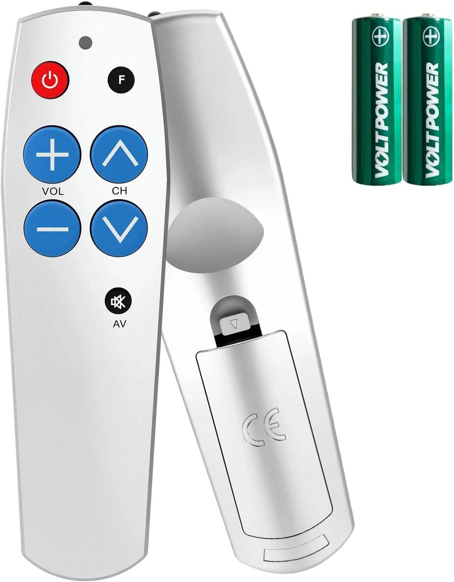 Gebruiksvriendelijke TV Afstandsbediening met Grote Knoppen, Geschikt voor Senioren en Gemakkelijk te Configureren, Universele Afstandsbediening voor TV en IR Kabel
