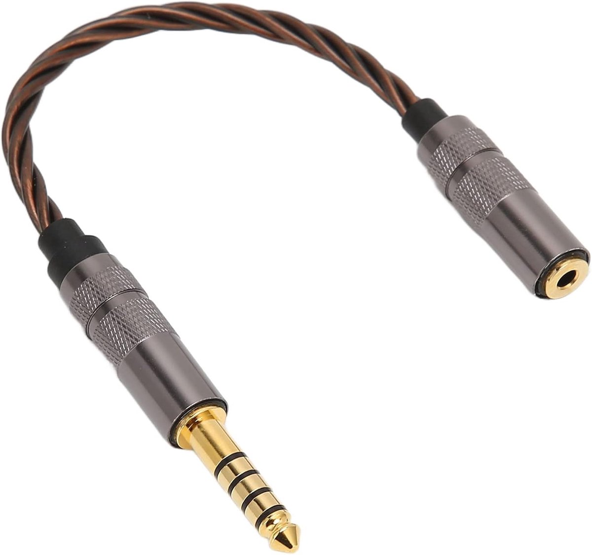 SnelShoppen - Headphone Adapter Kabel 4.4mm Man naar 2.5mm Vrouw, Goud-geplateerde en Zuiver Koper, Draagbare Audiokabel voor Telefoons, Hoofdtelefoon