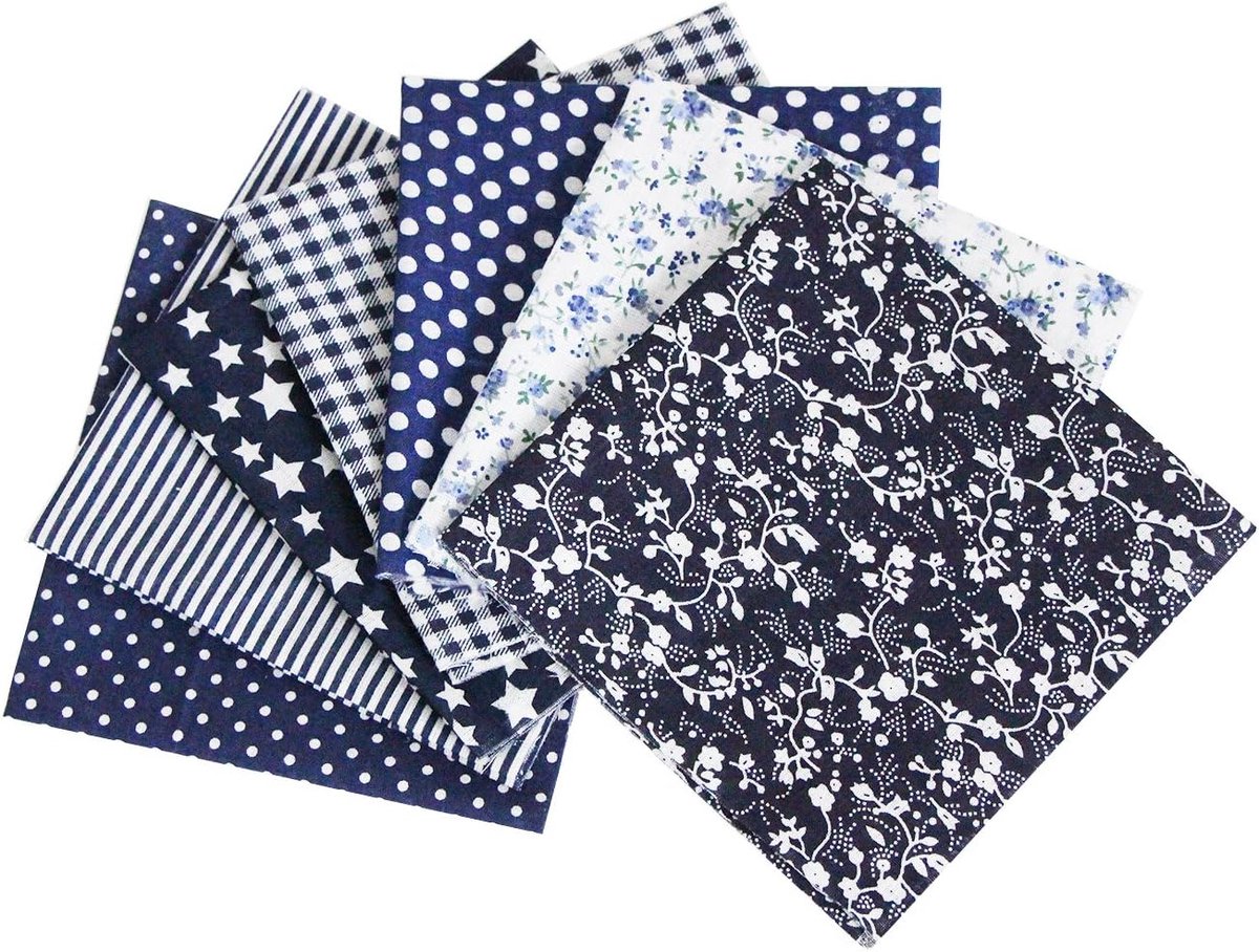 aufodara 7 Pieces Cotton Fabric Bundle Squares 50 x 50cm Assorted Patterns, Pure Cotton Cloth Bundles for Sewing - ShopVlot