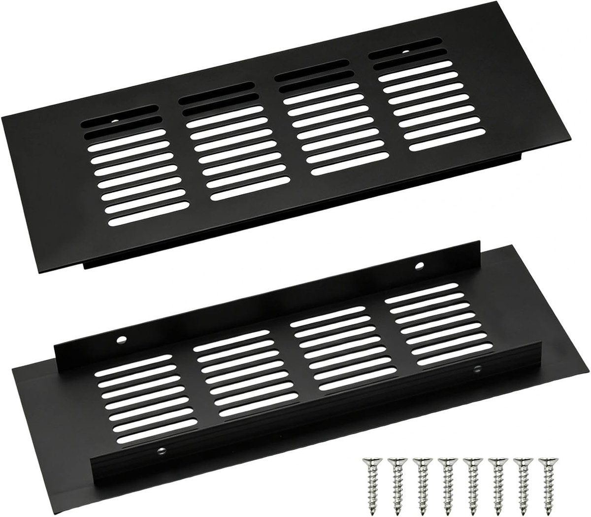 Ventilatiegrille 200 mm - Vierkant - Aluminium - Ideaal voor ventilatie in kasten - ShopVlot
