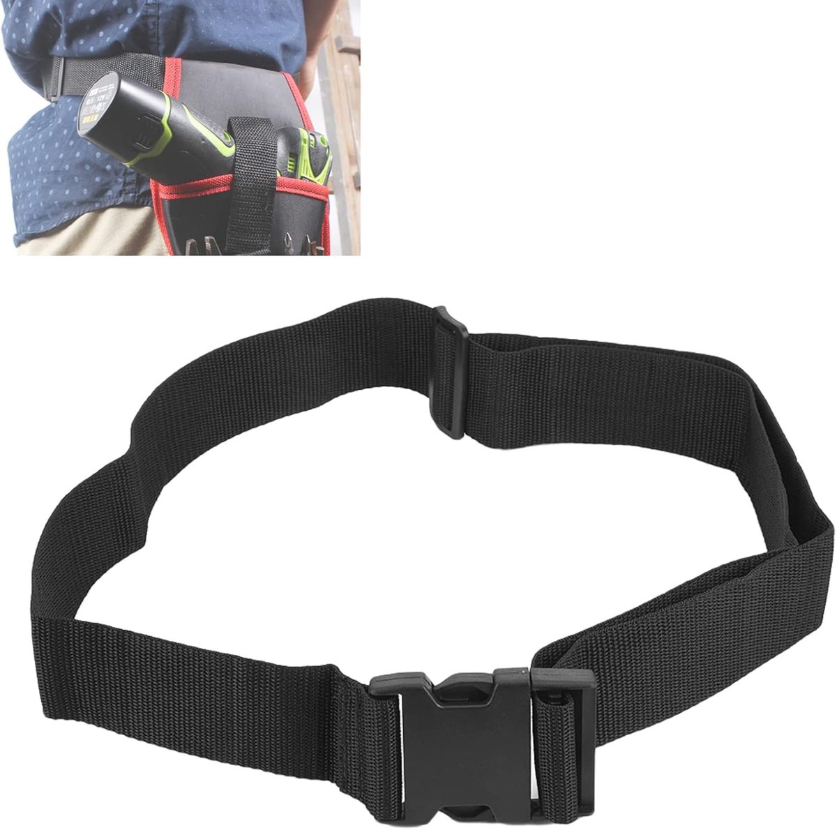 SnelShoppen - Praktische Nylon Cintura Strap Tool Belt voor Mannen - Duurzame Gereedschapsriem - Lichtgewicht en Handig voor Klussen en Tuinieren