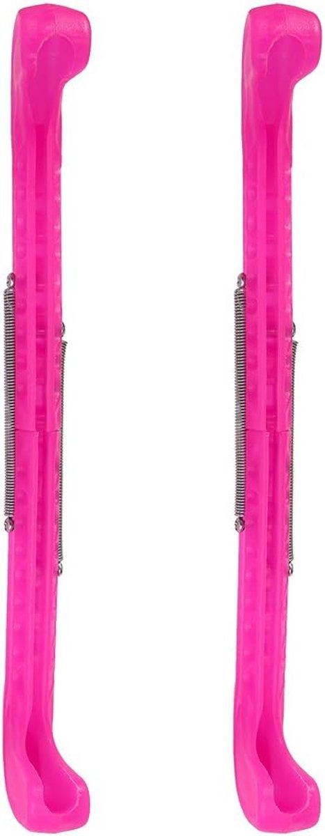 SnelShoppen - Duurzame IJs Skate Beschermers van Plastic voor IJshockey en Kunstrijden - 1 Paar - 7 Kleuren Beschikbaar - Verstelbare Veer - Plum Rood