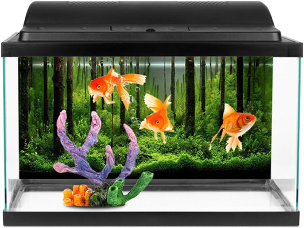 PVC Aquarium Background Glue Underwater Forest Tank Background Poster Background Decoration Paper:(61 * 30cm, 12) - ShopVlot