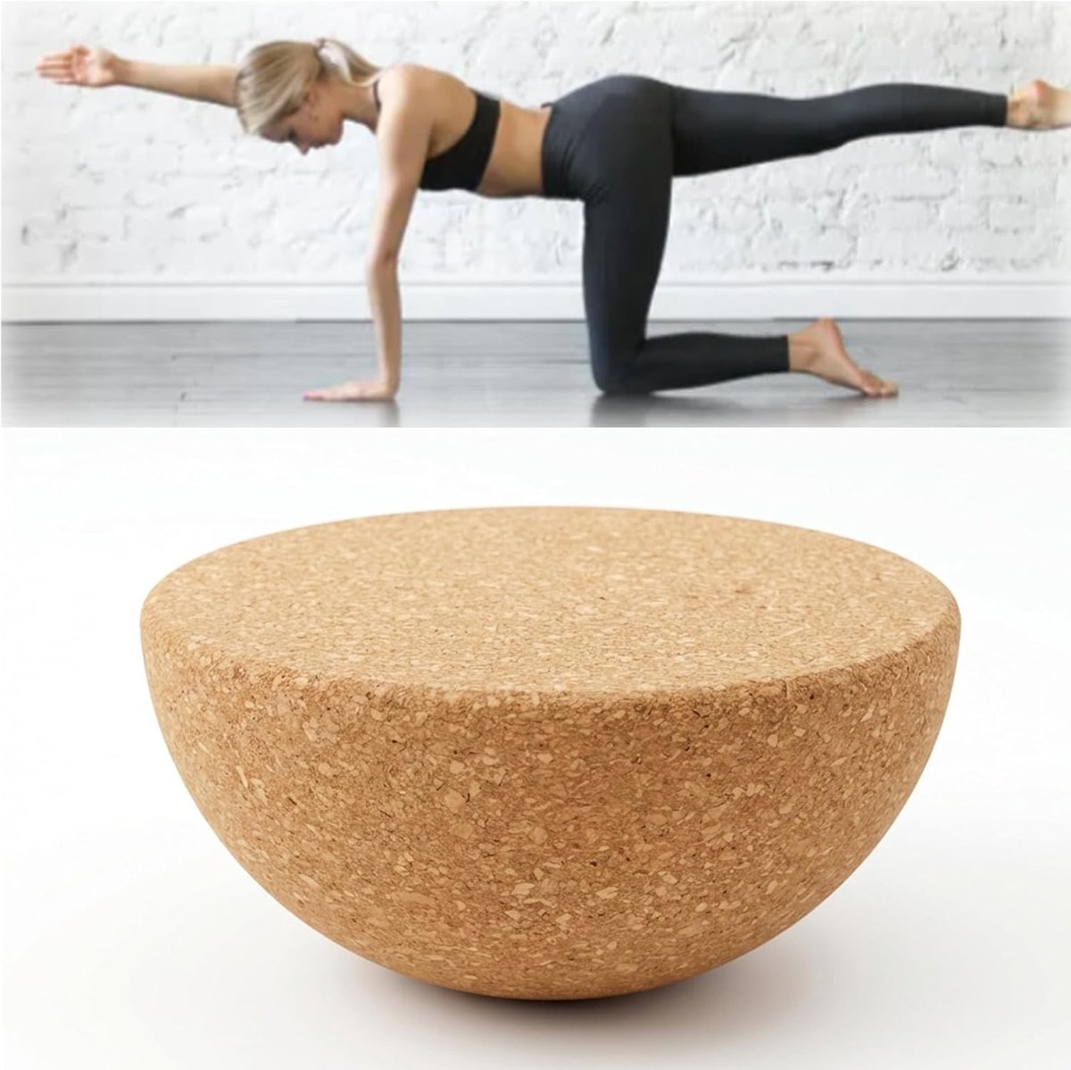 Half Sphere Balance Board van Kork - 15 cm Diameter, 7 cm Hoogte, Antislip Design voor Balans Training, Revalidatie en Fitness Yoga Pilates