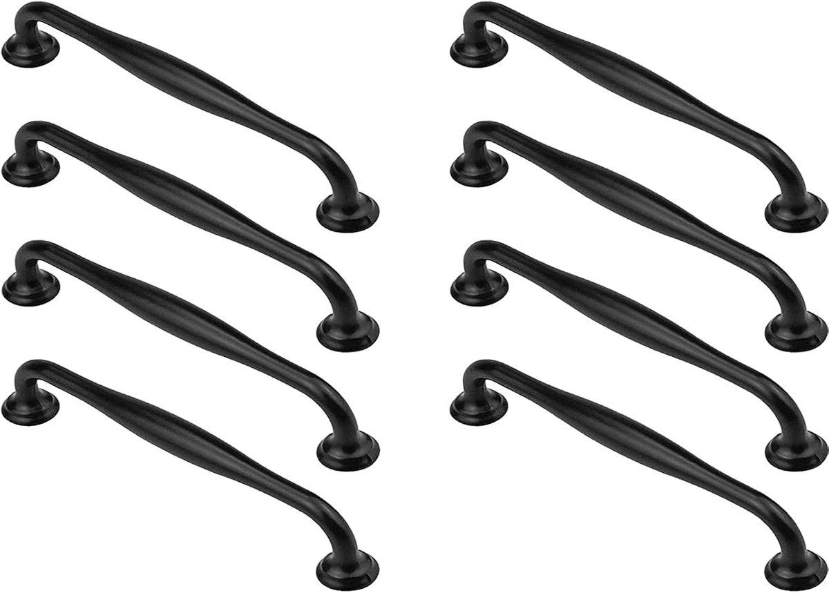 Meubelhendels 8 Stuks - Zwart Aluminium Legering - Duurzaam en Praktisch - Ideaal voor Kasten en Deuren - SnelShoppen