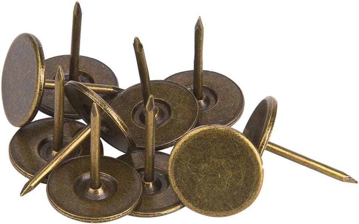 SnelShoppen - 100Pcs Bekledigingsnagels, Platte Hoofd Duimspijkers Assortiment Kit Meubel Spijkers IJzeren Kunst Benodigdheden voor Deur Bank Opgebouw