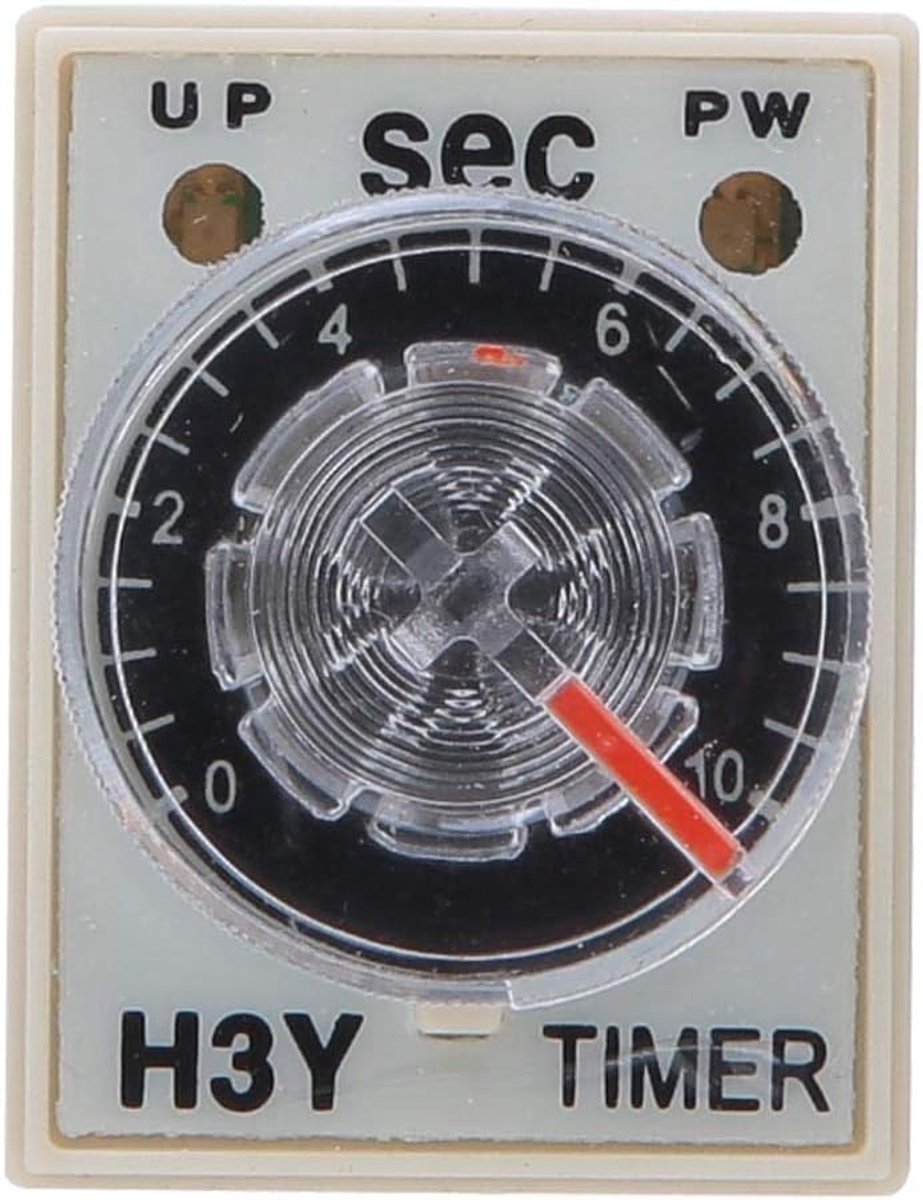 SnelShoppen - Verstelbare tijdschakelaar H3Y-2, elektrische timer 0-10 seconden, 8-polige tijdrelais module voor huishoudelijke apparaten (24 VDC)