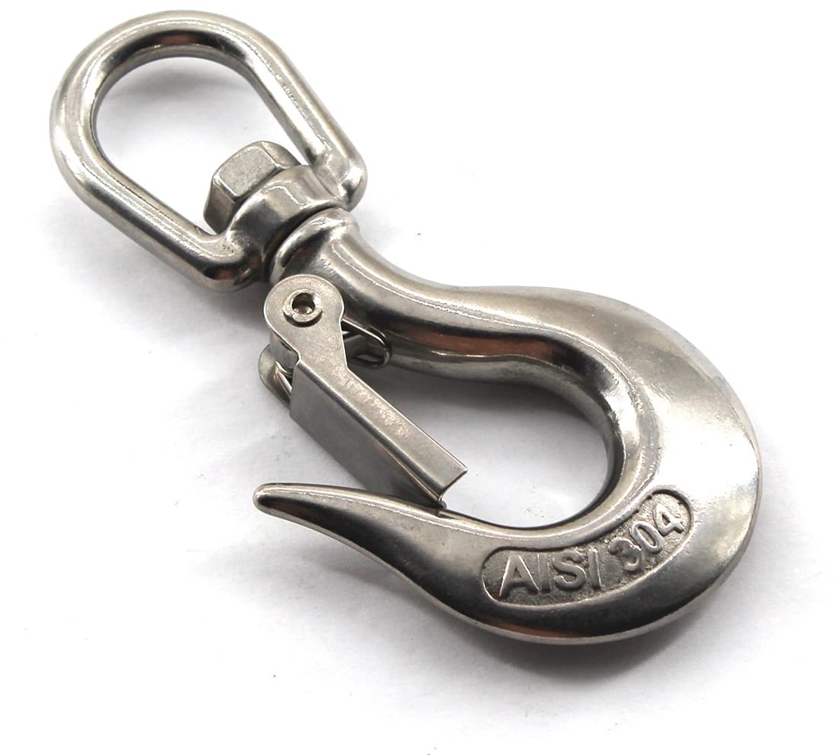 SnelShoppen - 304 RVS Draaihaak Met Veilige Snap Hook, Hijshaak Voor Lasten Tot 150kg, Corrosiebestendig, Anti-Roest, 360° Rotatie, Ideaal Voor Tuin,
