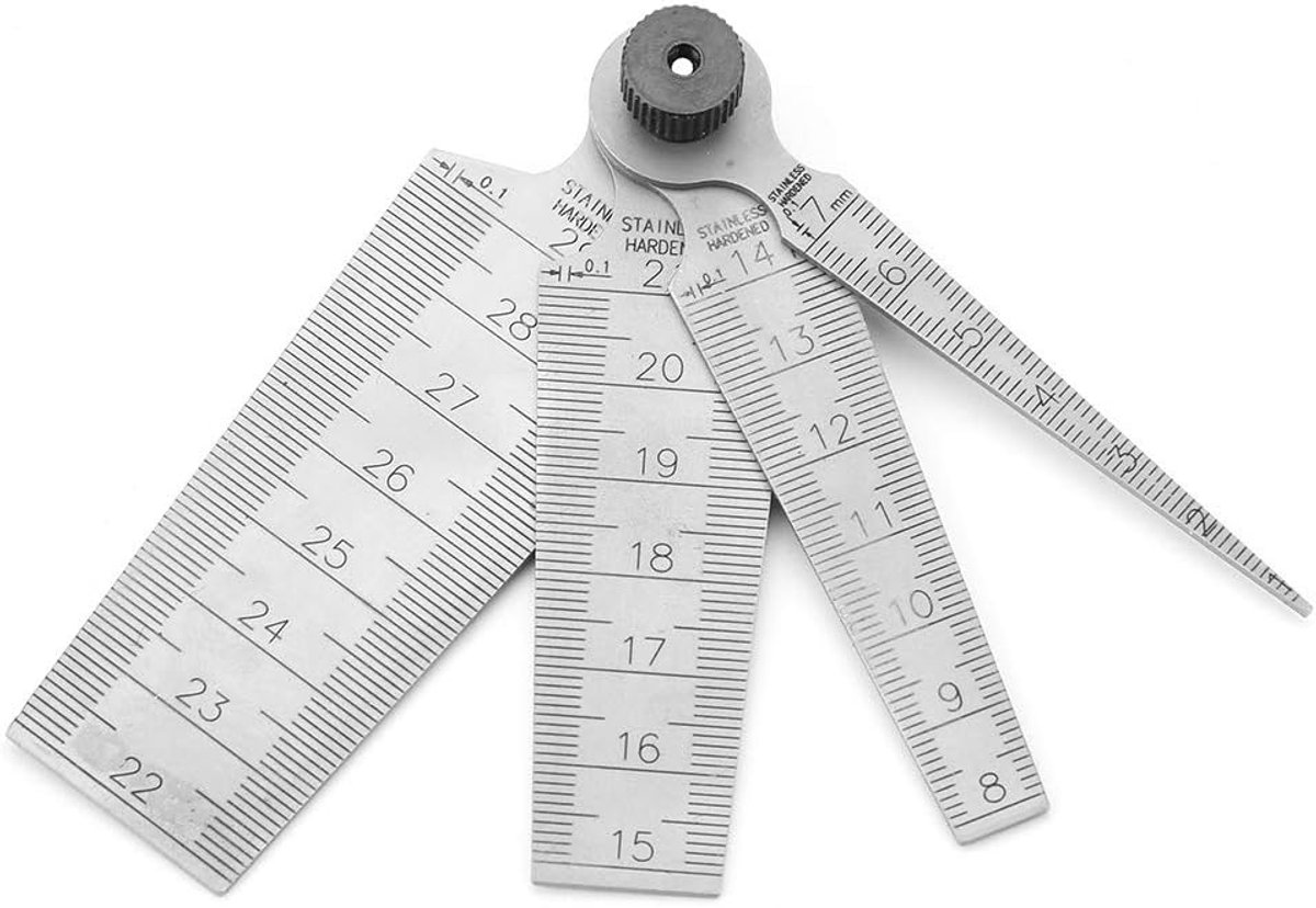 1 Set Stainless Steel 1-29mm Measurement Wedge Fire Door Gap Meter Metric Taper Diaphragm Scale Wedge Feeler for - ShopVlot