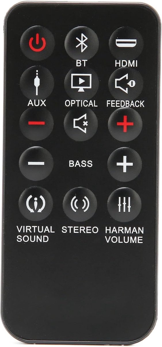 SnelShoppen - Universele Afstandsbediening voor Cinema Soundbar SB250 - Volledige Functionaliteit, Eenvoudig in Gebruik, Vervangbare Afstandsbediening