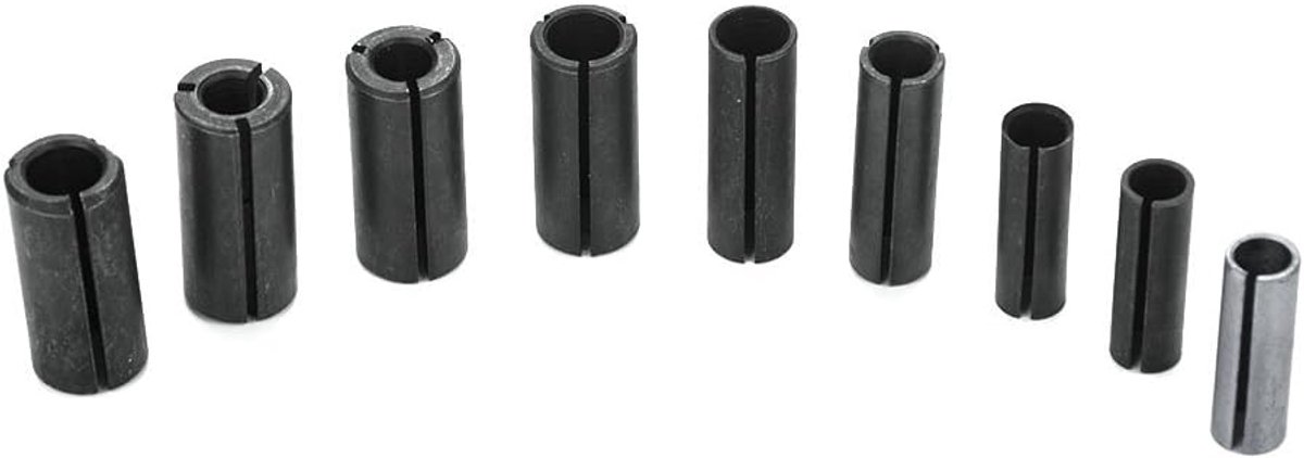 SnelShoppen - 9 Delen Collet Adapter 1/2" naar 1/4" Houtbewerking Freesbit Chuck Adapter Split Bus Freeshouder voor Graveermachine